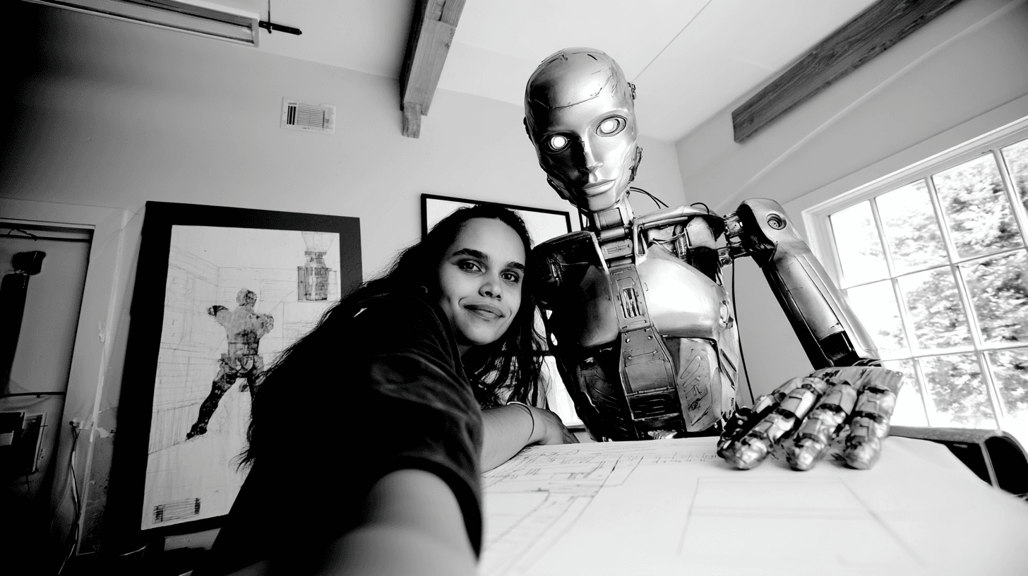 Human and robot working together